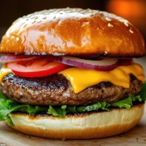 60. American Burger with Chips (Double)